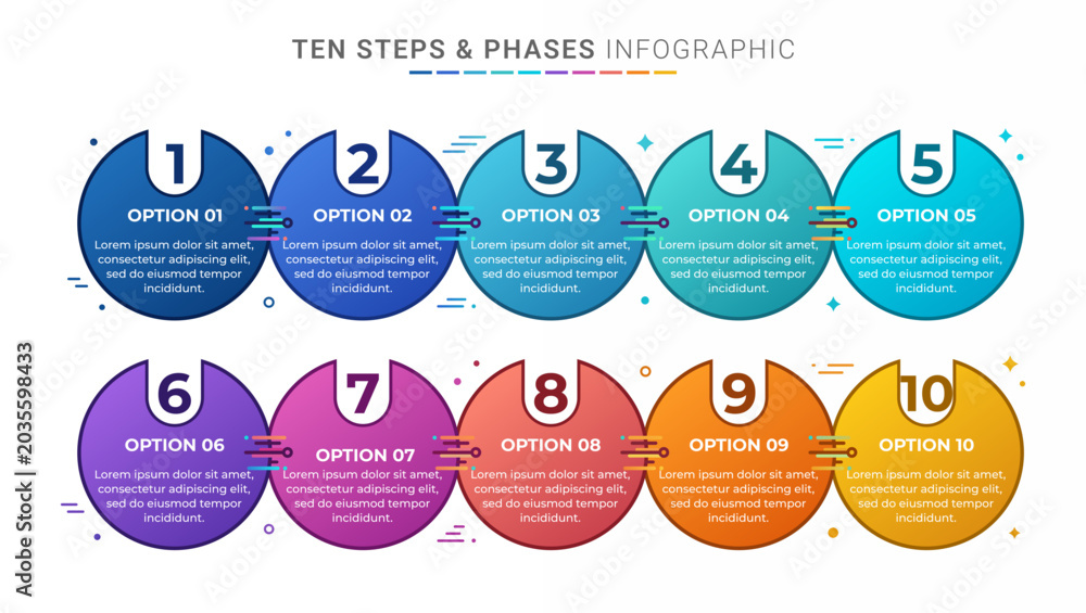 Chain Timeline. Visual Vector de Stock Continuous circular chain diagram provides a clear ...