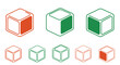 © MMHS_STUDIO - Colorful isometric cubes arranged in a row showcasing different hues