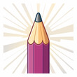 © jelia - Close-up of a sharpened purple pencil with a radiating background