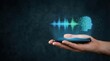 © Gibster - AI voice cloning call scam translation language speech synthesis concept with digital human face and sound wave above smartphone in hand