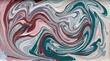 © akridiy - Abstract liquid paint swirling in teal and burgundy marble pattern