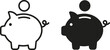 © SK Stock - Piggy bank savings coin deposit icon set with piggybank investment financial business