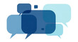 © MDABULKALAM - Set of transparent overlapping speech bubbles floating on white background with communication dialogue conversation interaction transparent graphics feedback connected discussion networking