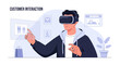 © Kirana - Man using VR headset interact virtual closet for online shopping