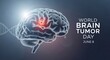 © Useful Elements - Illuminated Brain Highlighting Tumor Area for Medical Awareness on Dark Background