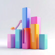 © Yuli - Colorful bar graph with rising arrow symbolizing growth, progress, and financial success, perfect for business reports