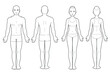 © Reno - Male and Female Anatomy Line Art Figures in Front and Back View