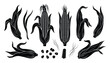 ©  MVectors - Corn vegetable silhouette set for harvest and farm design