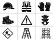 © tekong - Industrial Safety and Construction Icon Set Black Silhouettes