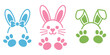 © Ayat 03 - Rabbit ear headbands bunny face graphics, cute stylized easter icons, adorable paw print symbols, spring celebration design elements, festive seasonal vector illustration set.