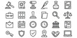 © MdNurul - Professional legal and justice outline icon collection with law firm symbols and court elements