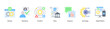 © Dewi Sari - Digital Workplace web banner icon vector illustration featuring Software, Attendance, Transform, Policy, Response, Technology, and Digital Platform.