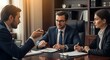 © busa - Business Meeting: Lawyers Consult Clients in Office with Sunlight