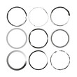 © Сергей Полякевич - Black grunge circle frames and hand drawn round borders vector. Ideal for artistic logo design abstract backgrounds and branding.