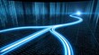 © Deris Firmansyah - Sreaming data, binary data moving on a digital road - Digital Code road, ai, artificial intelligence concept - 3d illustration