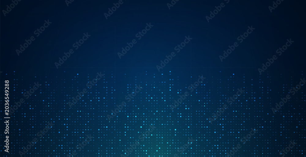 Digital technology background. Digital data square blue pattern pixel ...
