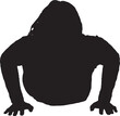 © Curto - vector, silhouette of a  woman Lying on the floor with her hands on the ground smiling and looking at the camera