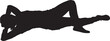 © Curto - vector, silhouette of top  view of  woman Lying on the floor