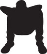 © Curto - vector, silhouette of  woman Lying on the floor hands on neck