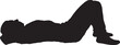 © Curto - vector, silhouette of side  view of  woman Lying on the floor