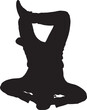 © Curto - vector, silhouette of top  view of  woman Lying on the floor legs crossed