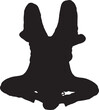 © Curto - vector, silhouette of top  view of  woman Lying on the floor