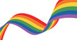 © Sume - Abstract rainbow wave ribbon vector illustration for pride celebration, diversity and colorful artistic background design