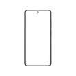 © ChunkyDude - Front view of white smartphone mockup template without background and screen. Isolated.
