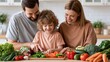 © AZ Studio - Happy family preparing healthy food together in a bright kitchen