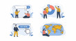 © ainun - Digital Marketing Vector Set Including Search Engine Optimization Data Analysis Global Business and Online Shopping Concepts