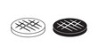 © SAJID - Black and white grill grates on round cooking surfaces for barbecue concepts