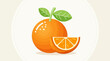 © Fendi - A vibrant illustration of a fresh orange with a slice cut out and leaves on top