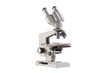 © ASDF - Silver microscope stands against clean white background