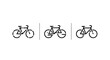 © Dekalo - Minimalist black and white bicycle icon set variations.