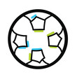 © Ardiansyah - Stylized soccer ball icon with colorful accent strokes.
