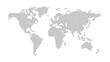 © MST NUR NEHAR - Halftone world map with dot pattern, dotted globe continents graphic, black and white Earth planet, global geography elements, digital simple travel infographics. Vector illustration.