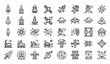 © Md - Spaceship line icon collection with rocket and space exploration vector symbols