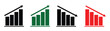 © Snap Smith - Financial up and down arrows for stock market analysis and business presentation. Stock decrease and increase bar graph vector illustration.