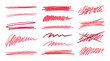 © Alan - Red and pink lipstick strokes and underline marks set