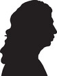 © Curto - vector, silhouette of head shot of a man with long hair