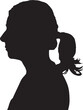 © Curto - vector, silhouette of head shot of a woman
