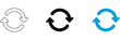 © MIZANUR RAHMAN - Circle arrow icon set with refresh reload symbols, recycle signs, and repeat round arrow vector illustration.