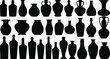 © Sree - Ancient pottery and ceramic vase silhouette icon collection isolated on light background vector illustration set