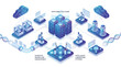 © Rfr's Studio - Isometric Data Analytics Cloud Laboratory System and Scientific Research.