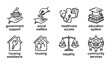 © MstLaily - Social Policy Hand Drawn Doodle Sketch Line Icon Set for Governance and Community Concepts