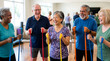 © FantasticPixel - Smiling seniors exercising with colorful resistance bands in bright indoor setting for fitness