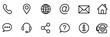 © gevan - Contact us icons for website and web interface design, communication and customer support symbols, modern vector illustration