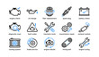 © Cali6ro - Automotive maintenance icons showing service types grid