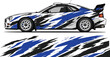 © mochiro - Racing Car with Blue Black Decals.