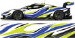 © mochiro - Racing Car with Blue Yellow Livery.